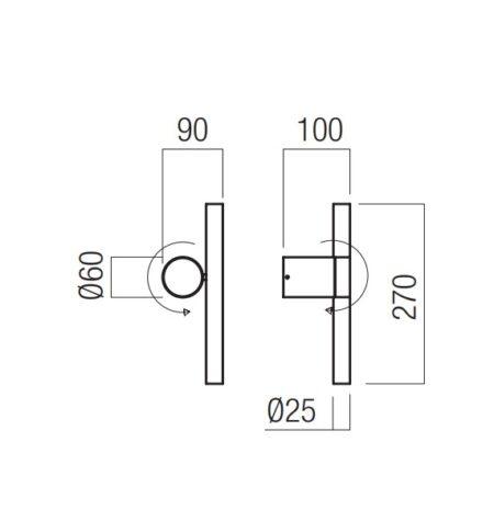 8W LED sieninis šviestuvas PRAXI, juodos/rusvos sp., 3000K, dimeriuojamas, 01-3981