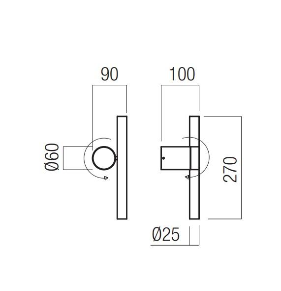 8W LED sieninis šviestuvas PRAXI, juodas, 3000K, dimeriuojamas, 01-3983 - Image 2