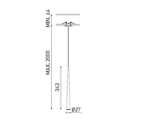 2,1W pakabinamas šviestuvas HOLLY, juodas, 3000K, 19°