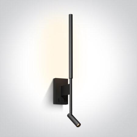 3W+6W LED sieninis šviestuvas, juodas, 3000K, 65144/B/W