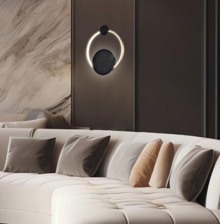 13,6W LED sieninis šviestuvas MELIA, juodos/aukso sp., 3000K, 4263300