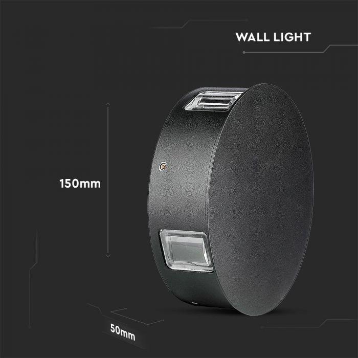 4W LED sieninis šviestuvas, juodas, IP65, 3000K - Image 2