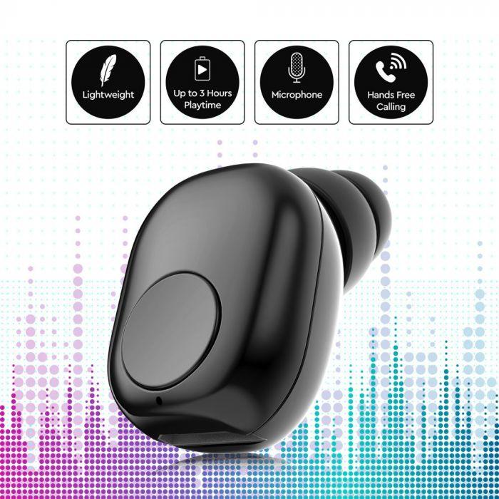 Bluetooth ausinės, 55mAh, juodos sp.