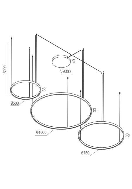 176W LED pakabinamas šviestuvas ORION, rusvas, 2700/3000/4000K, DALI, 01-3883 DALI
