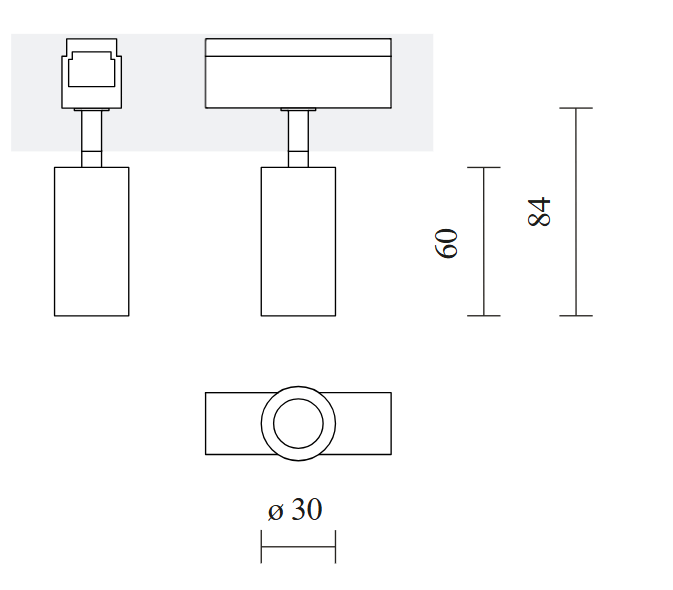 9W LED šviestuvas SPOT į magnetines sistemas INSIGHT, juodas, 3000K