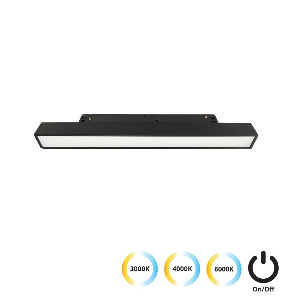 11W LED linijinis šviestuvas į magnetines sistemas VIOKEF MAGNETIC, juodas, 3000/4000/6000K, 4244300S