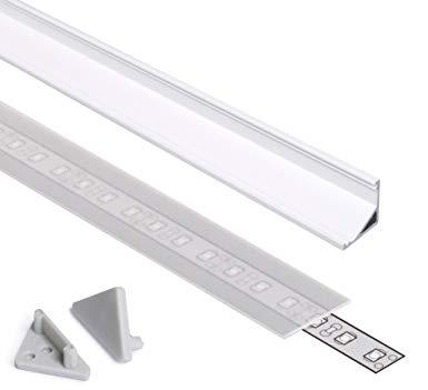 LED juostos profilis CABI12, anoduotas, 2m, su matiniu dangteliu, 2 vnt. užbaigimo el.