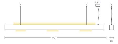 18W + 36W LED pakabinamas šviestuvas, aukso/bronzos sp., 3000K, 22208