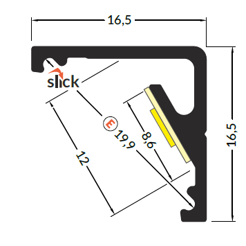 LED juostos profilis CABI12 E, juodas, 3m - Image 2