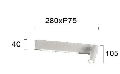 3+6W LED sieninis šviestuvas MOLLY, baltas, 3000K, 4243500