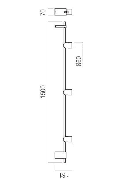 20W LED paviršinis šviestuvas KOBE, juodos/kavos sp., 2700K, dimeriuojamas, 01-4213