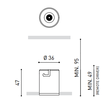 2,1W įleidžiamas šviestuvas SHOT LIGHT TRIMLESS, 2700K, baltas