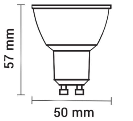7W LED lemputė GU10, 2700K, 38 laipsnių kampo