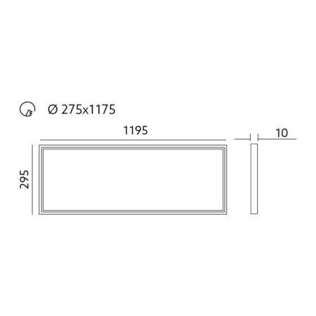 40W LED panelė NELIO, 30x120cm, balta, 4000K
