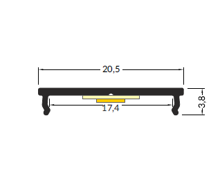 LED juostos profilis FIX16, 20,5mm pločio, baltai dažytas, 2m