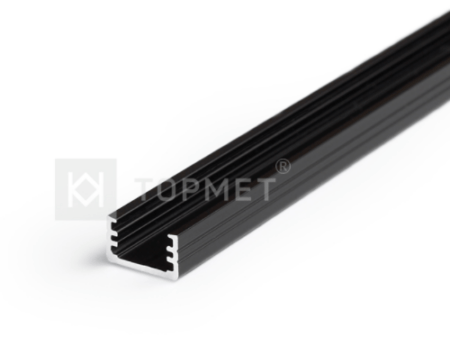 LED juostos profilis SLIM8, juodai anoduotas, 3m