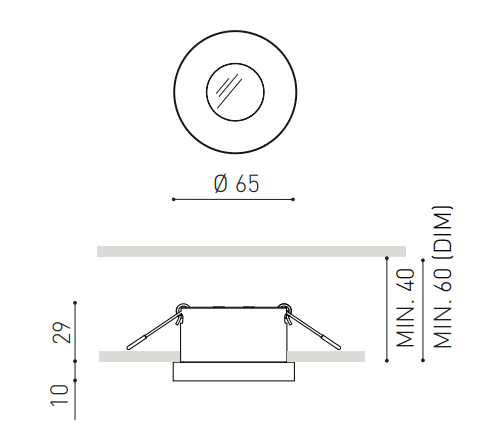 6,7W įleidžiamas šviestuvas PUCK RECESSED S, 4000K, baltas, dimeriuojamas