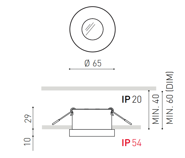 5W įleidžiamas šviestuvas PUCK RECESSED S, 4000K, IP54, baltas - Image 2