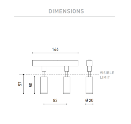 4W dvigubas šviestuvas į magnetines sistemas FIT 20 48V, 3000K, juodas