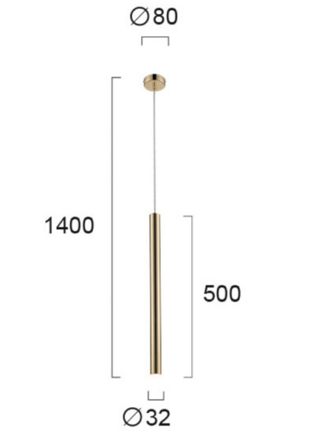 5W pakabinamas šviestuvas ELLIOT, 3000K, aukso spalvos, 4201700