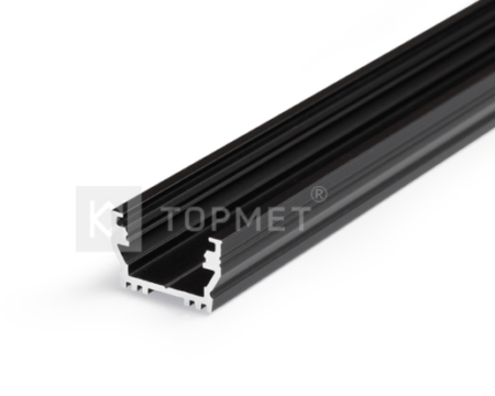 LED juostos profilis UNI12, juodai anoduotas, 3m