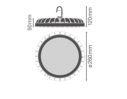 166W sandėlio šviestuvas HIGH BAY COMPACT, juodas, 6500K, IP65