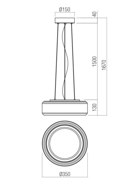 24W LED pakabinamas šviestuvas SOLERA, juodos/baltos/dūmų sp., 3000/4000K, 01-3591