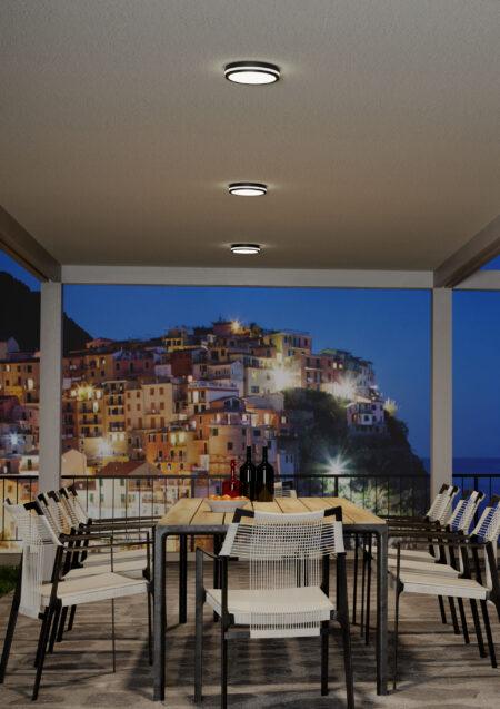 24W LED paviršinis lauko šviestuvas ISOLA, tamsiai pilkas, 3000/4000/6500K, IP54, su judesio davikliu, 90290