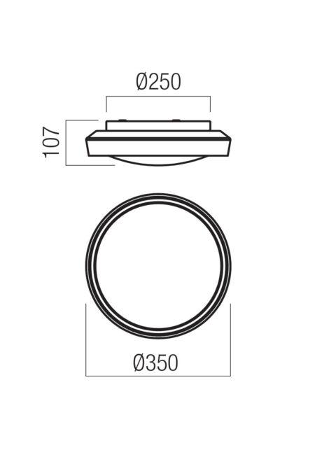 24W LED paviršinis šviestuvas ARCA, baltas/dūmų sp., 3000/4000K, IP44, 01-3796