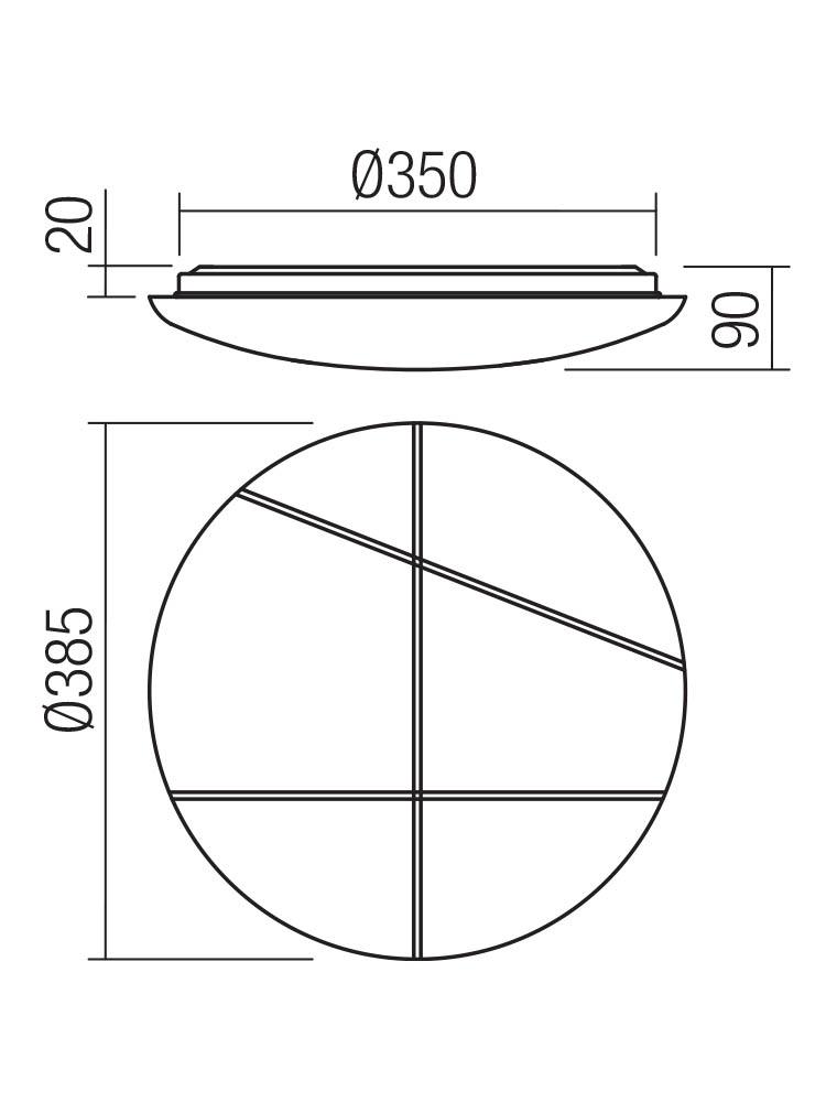 24W LED plafonas NELLA, baltas, 3000/4000/6500K - Image 2