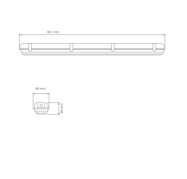 22W LED šviestuvas WARS 1x60 SA 2H MT 4000K