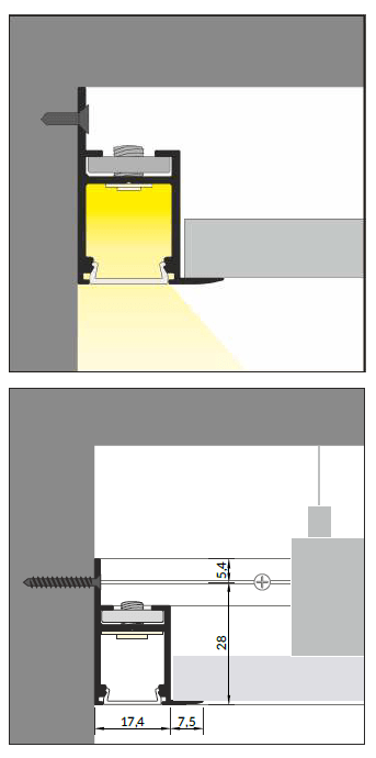 3m LED juostos profilis FRAME14 BC/Q, baltai dažytas - Image 2