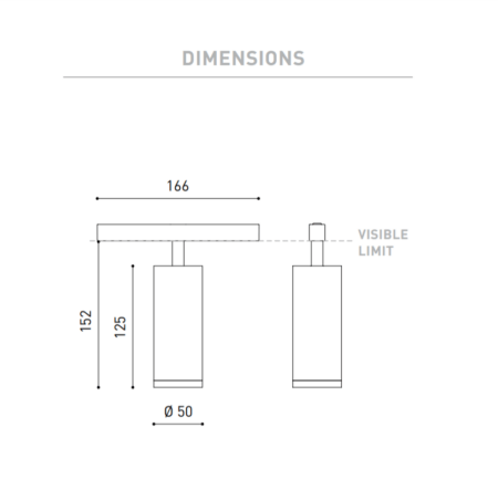 12W šviestuvas į magnetines sistemas FIT 50 48V, 3000K, DALI, baltas