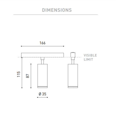 6W šviestuvas į magnetines sistemas FIT 35 48V, 3000K, DALI, baltas