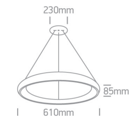 50W LED pakabinamas šviestuvas, juodas, 3000K, 62144NB/B/W