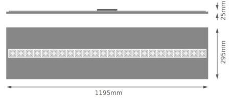 27,5W LED panelė LOUVER, balta, 4000K, 120x30cm