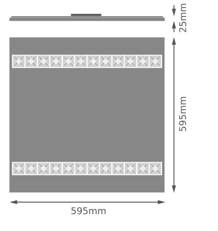 27,5W LED panelė LOUVER, balta, 4000K, DALI, 60x60cm