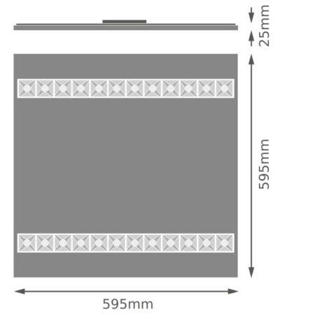 27,5W LED panelė LOUVER, juoda, 4000K, 60x60cm