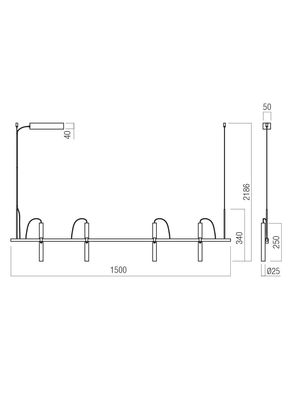 28,5W LED pakabinamas šviestuvas PRAXI, juodos/nikelio sp., 2700K, dimeriuojamas, 01-4276