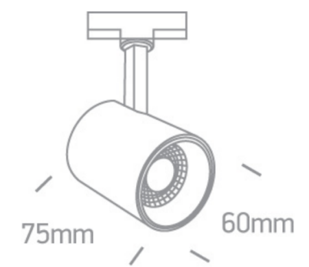 8W LED šviestuvas į bėgelius, baltas, 3000K, 65646T/W/W
