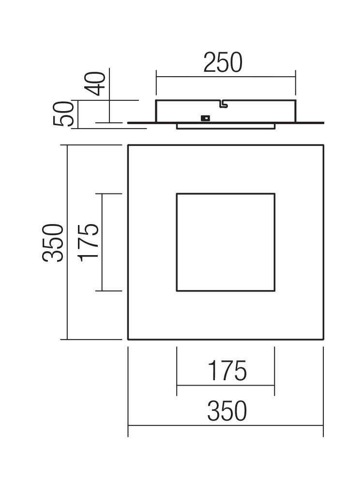 28W LED paviršinis šviestuvas TATAMI, baltas, 3000/4000/6500K - Image 2