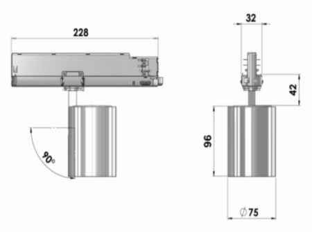 11W akcentinis šviestuvas į bėgelius GA-016 BING, 3000K, juodas, CRI97, SPEC