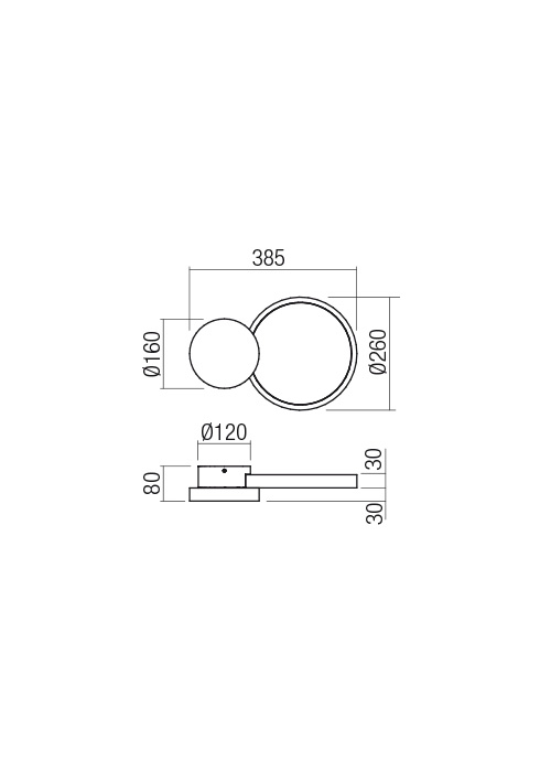 29W LED paviršinis šviestuvas CRONOS, bronzos sp., 3000K, dimeriuojamas, 01-2534 - Image 2