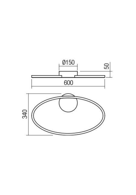 29W LED paviršinis šviestuvas LEO, juodas, 3000/4000K, dimeriuojamas, 01-3334