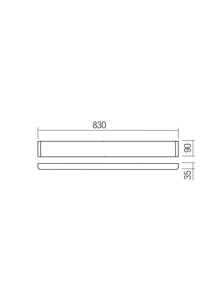 30W LED sieninis šviestuvas PEPAS, juodas, 3000K - Image 2