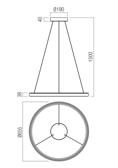 35W + 35W LED pakabinamas šviestuvas VANCE, blizgios baltos sp., dimeriuojamas, 2700/4000/5000K, 01-3938