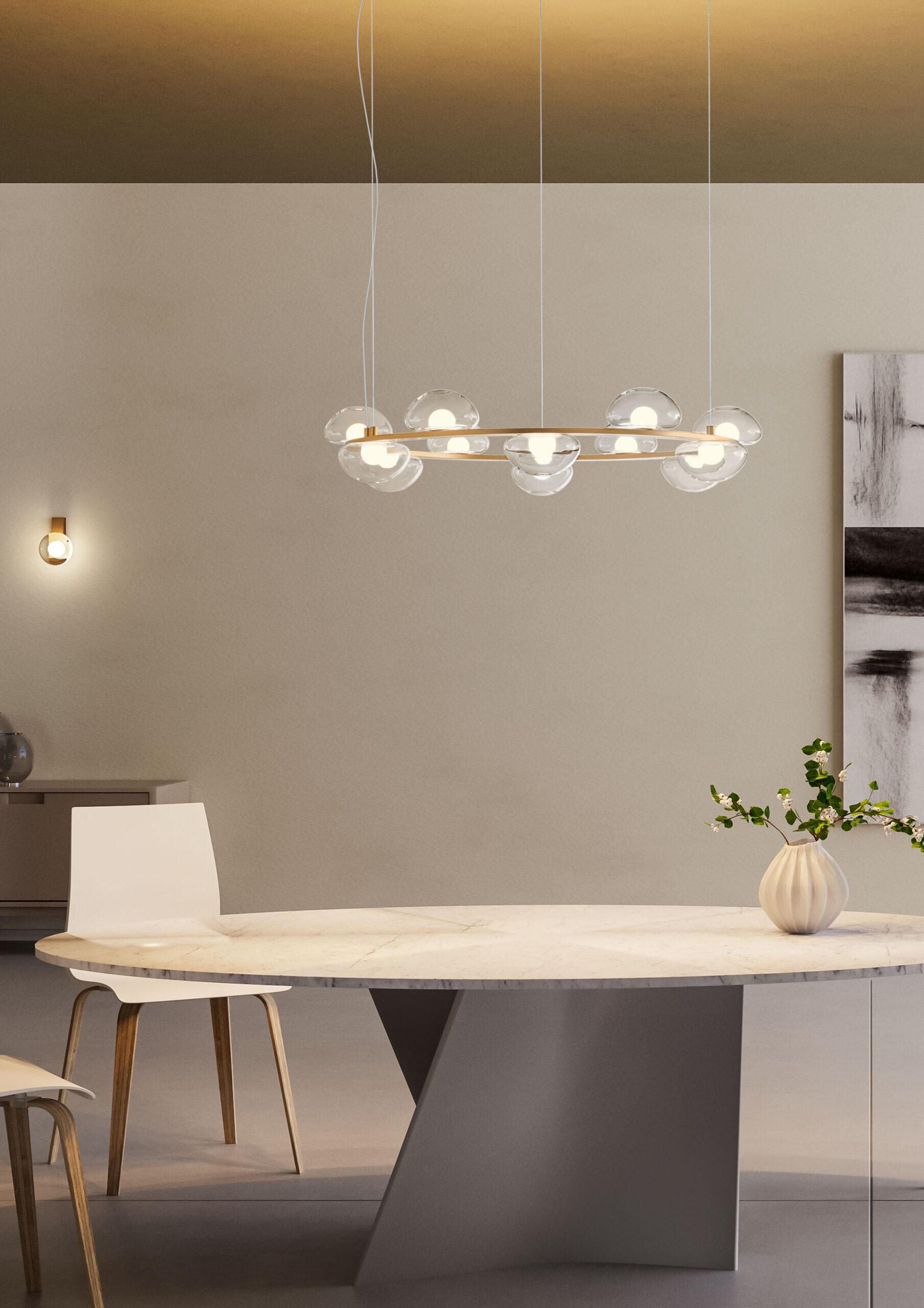 35W LED pakabinamas šviestuvas SINCLAIR, juodos sp./skaidrus, 3000K, dimeriuojamas, 01-3244