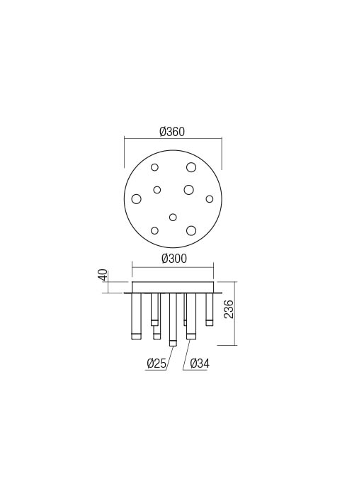 35W LED paviršinis šviestuvas MADISON, aukso sp., 3000K, 01-2039