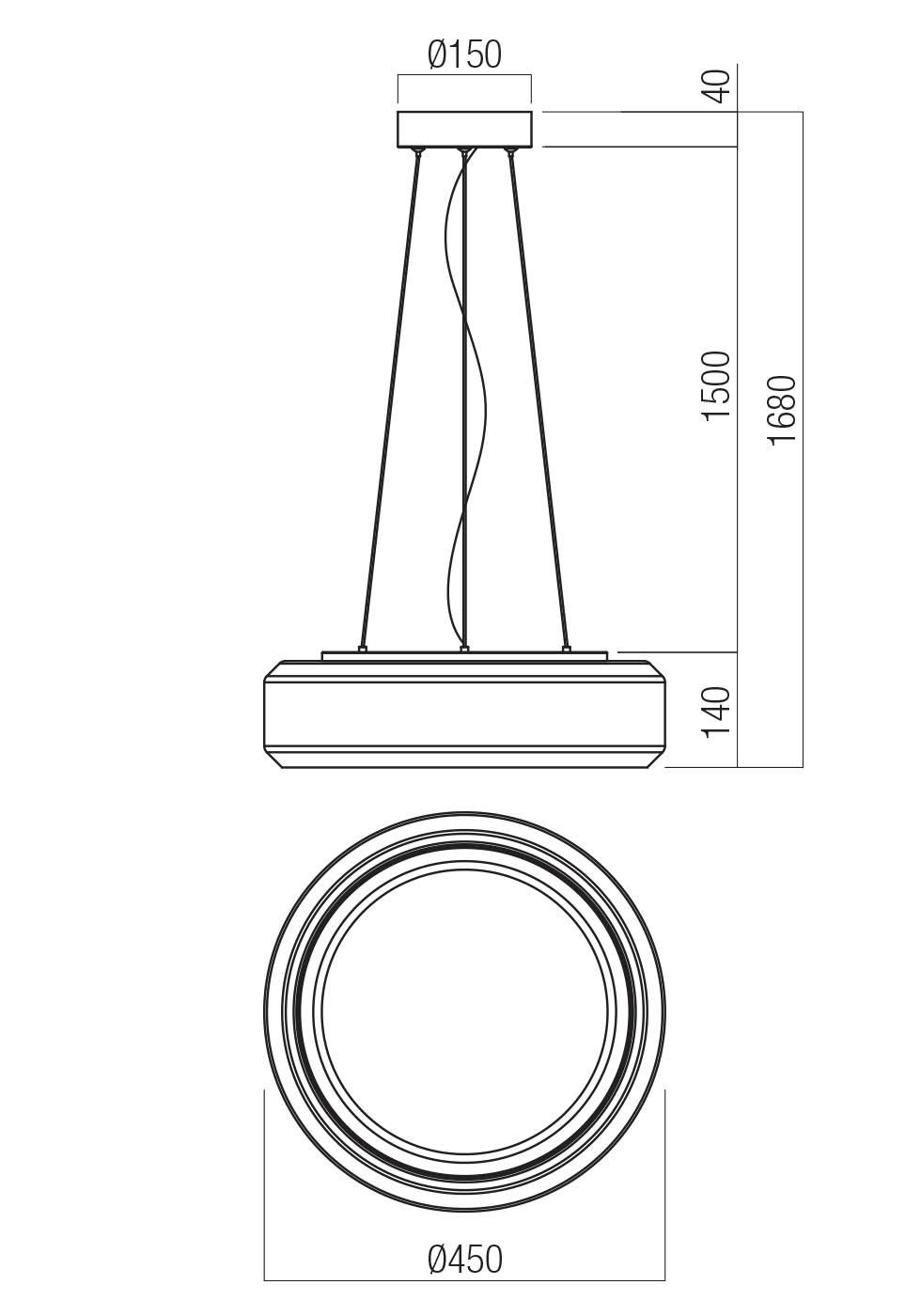 36W LED pakabinamas šviestuvas SOLERA, juodos/baltos/dūmų sp., 3000/4000K, 01-3592