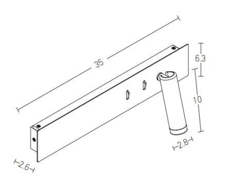 3W + 5W + 5W LED sieninis šviestuvas, baltas, 3000K, H52